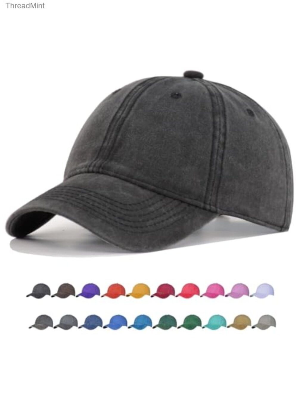 Vintage Washed Cotton Baseball Cap Adjustable Dad Hat for Men Women